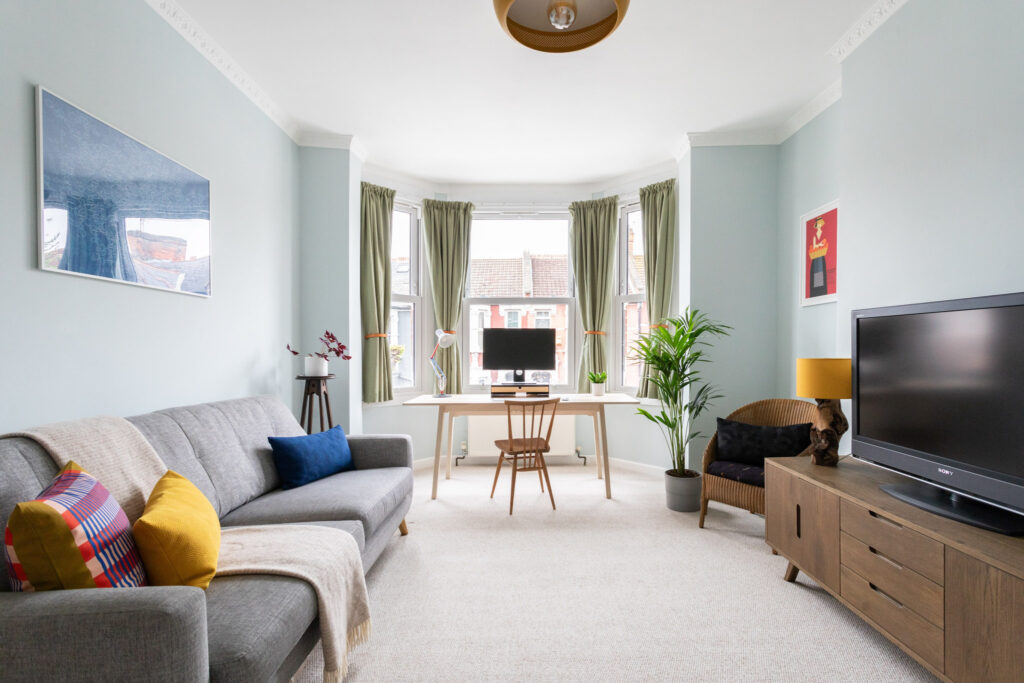 Modern living room in airbnb flat